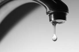 Water dripping from a tap